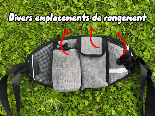 Ceinture ventrale ajustable et sacoche du kit balade mains libres pour chien